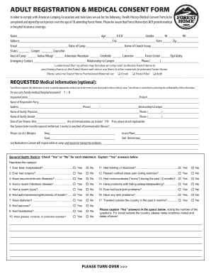 Adult Registration & Medical Consent Form