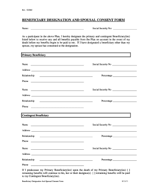 Beneficiary Designation and Spousal Consent Form