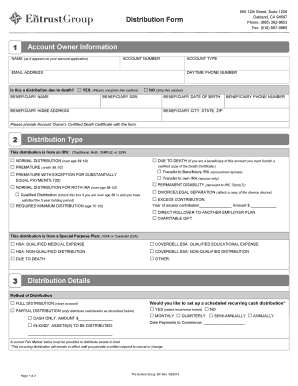 IRA Distribution Form