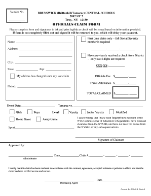 New York Officials Claim Form