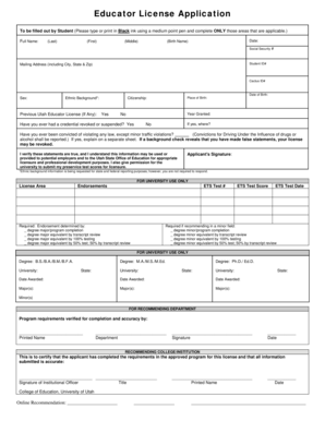 Educator License Application