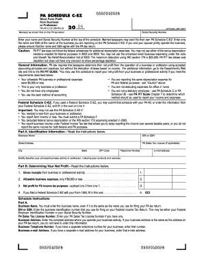 PA Schedule C-EZ Short Form Profit from Business or Profession