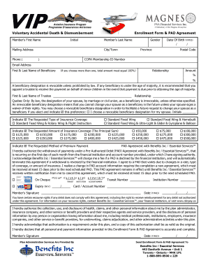 Voluntary Accidental Death & Dismemberment Enrollment Form