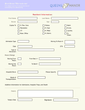 Resident Movement Form