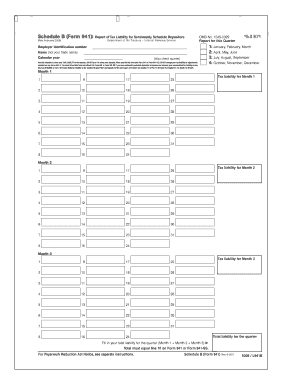 Schedule B (Form 941) Tax Liability Report
