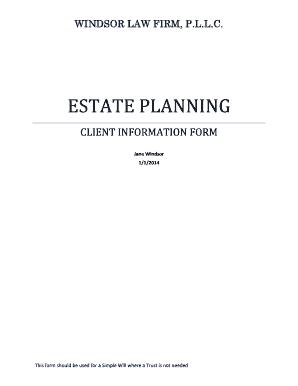 Estate Planning Client Information Form