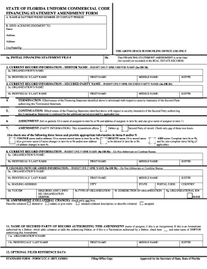 Florida UCC Financing Statement Amendment Form