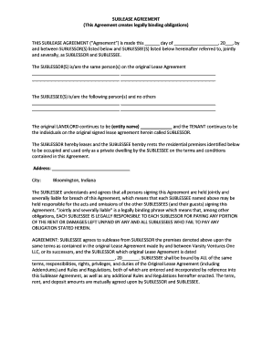 Sublease Agreement