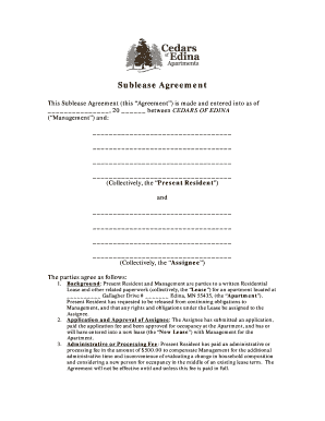 Sublease Agreement
