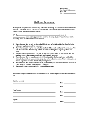 Sublease Agreement