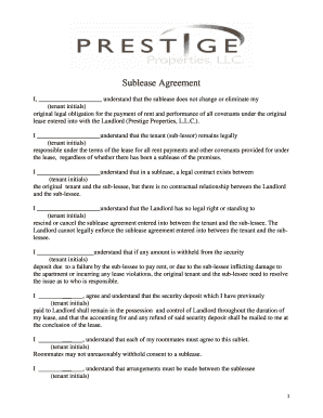 Sublease Agreement Template