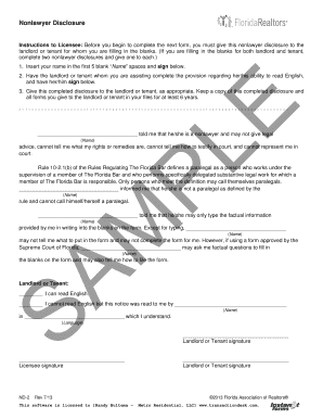 Florida Nonlawyer Disclosure Form