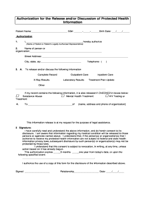 Authorization for Release of Protected Health Information