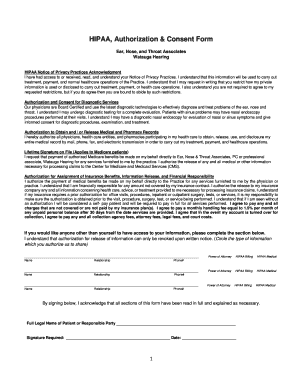 HIPAA Authorization and Consent Form
