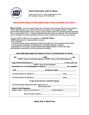 Minor Travel Authorization Letter