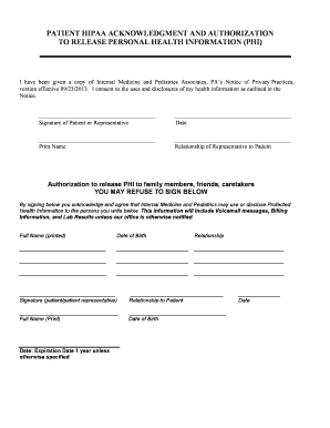 Patient HIPAA Authorization to Release PHI