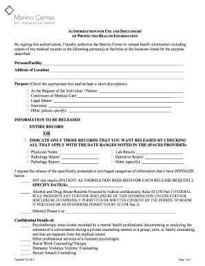 Authorization for Use and Disclosure of Protected Health Information