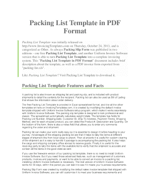 Packing List Template