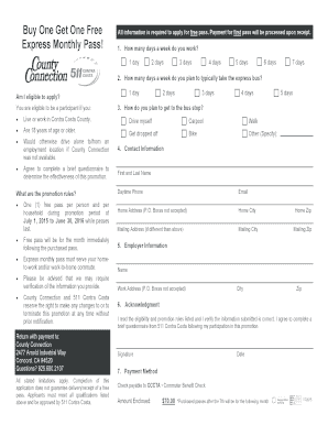 Buy One Get One Free Express Monthly Pass Application