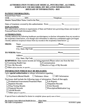 Authorization to Release Medical Records