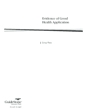 Evidence of Good Health Application for Group Plans