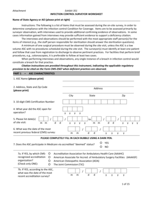 Infection Control Surveyor Worksheet