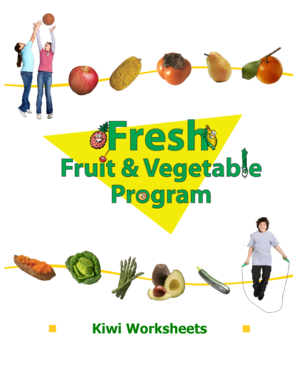 Kiwi Worksheets for Fresh Fruit and Vegetable Program