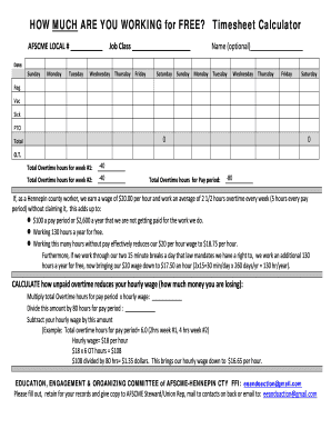 AFSCME Timesheet Calculator