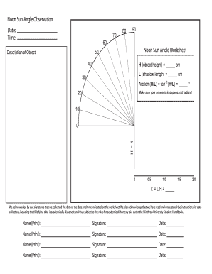 Noon Sun Angle Worksheet