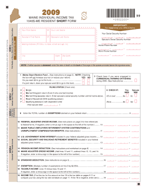 Maine Individual Income Tax Form 1040S-ME