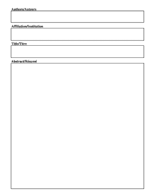 Formulaire de soumission de résumé de conférence académique