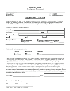 Georgia Home Construction Permit Application
