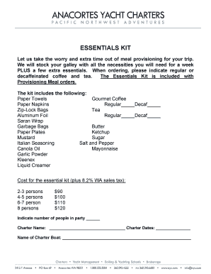 Essentials Kit Order Form