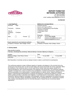 Film producer contract template - REPORT FORM FOR NETWORK ACTIVITIES - ceelbasacuk - ceelbas ac