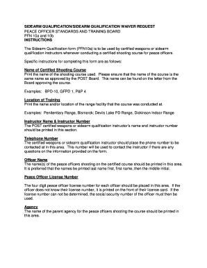 Sidearm Qualification Form