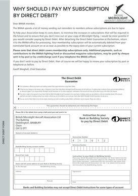 BMAA Direct Debit Subscription Form