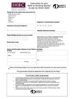 Direct Debit Instruction Form