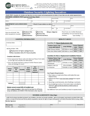 Outdoor Security Lighting Rebate Form