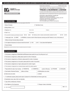 Business License Application Form