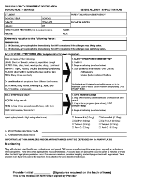 Severe Allergy ISHP Action Plan