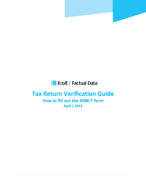 IRS Form 4506-T Request for Transcript of Tax Return