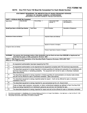 FCC Form 740