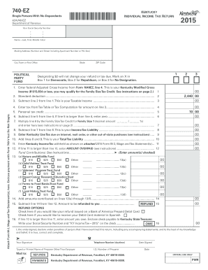 Kentucky 740-EZ Individual Income Tax Return