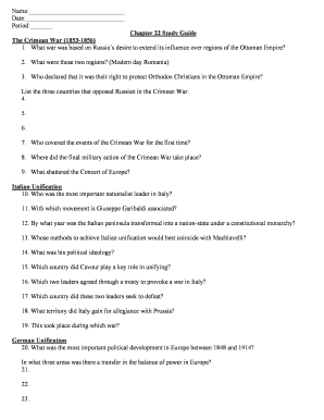 Chapter 22 Study Guide