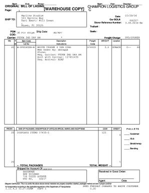 Original Bill of Lading