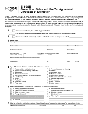 Streamlined Sales and Use Tax Agreement Certificate of Exemption