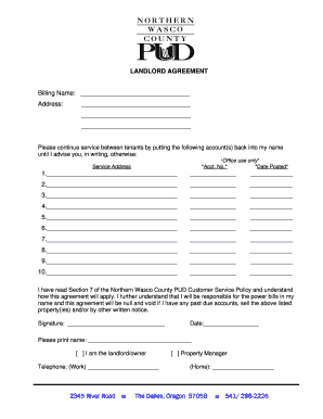 Landlord Agreement Form