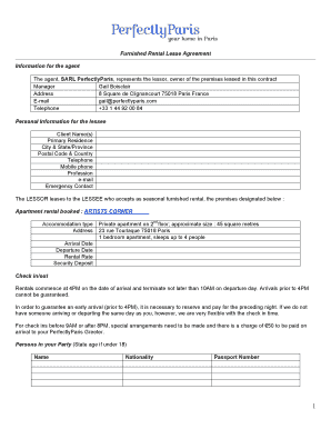 Contrat de location meublée
