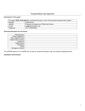 Furnished Rental Lease Agreement