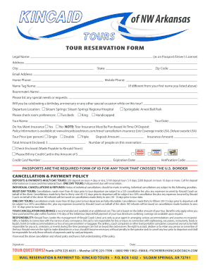 Tour Reservation Form